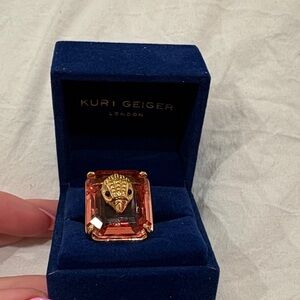 Kurt Geiger Gold and Orange Statement Ring